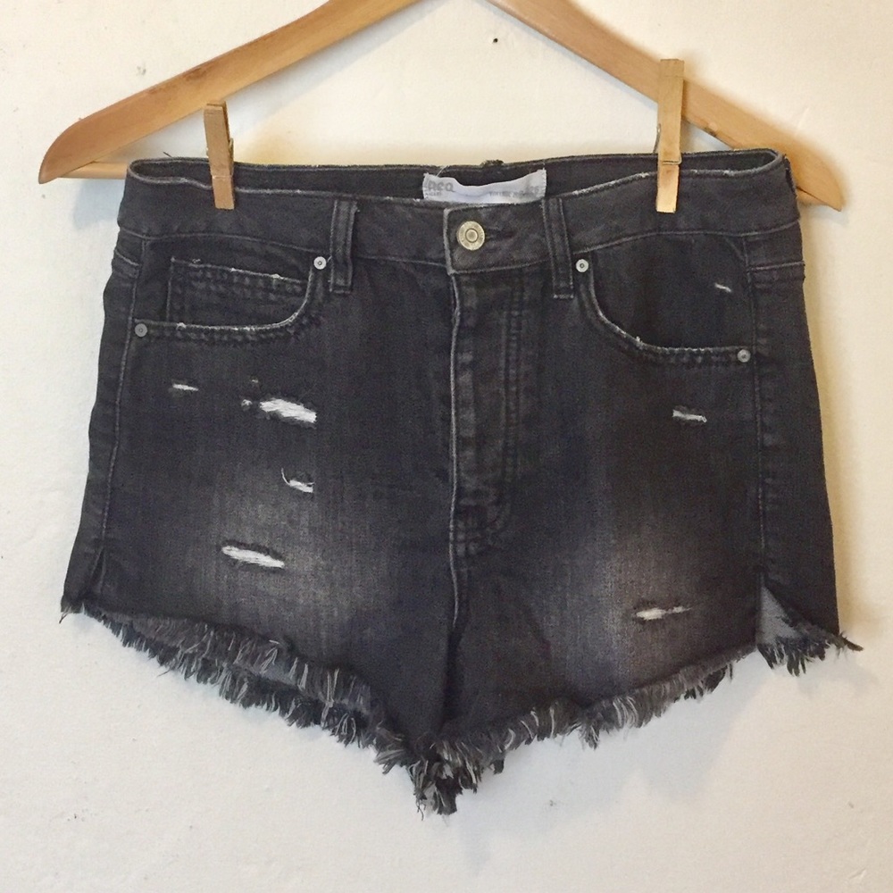 RSQ Black Cut-off Denim Shorts Vintage High Rise